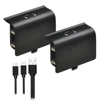 

2X Built-in USB Battery Pack for Xbox One / Xbox One S/Xbox One X/Xbox One Elite Wireless Controller + 2-in-1 USB Charging Cable