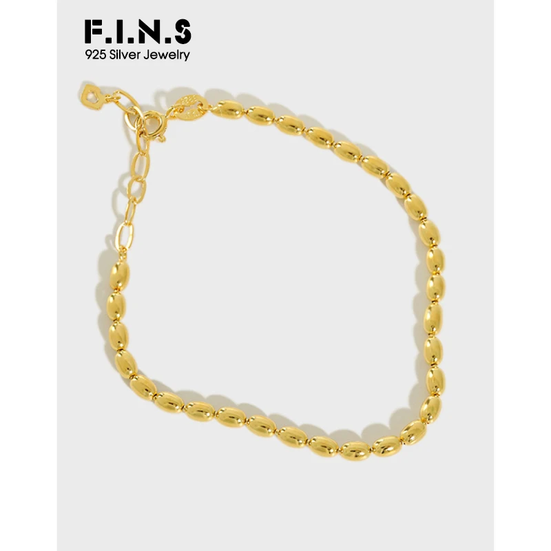 Женский браслет с овальными бусинами F.I.N.S корейский из стерлингового серебра S925