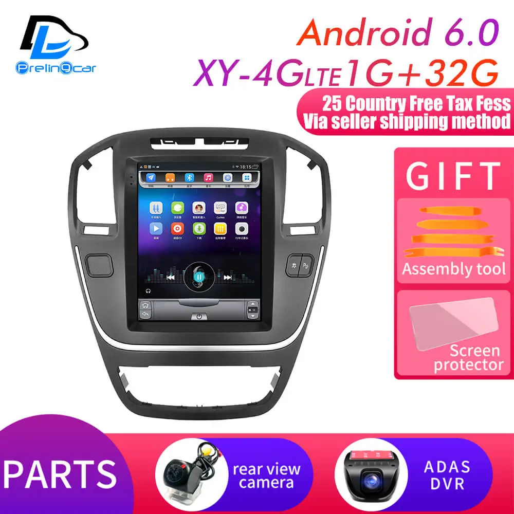 XY-4G 1G32G DVR Вертикальный экран android 9,0 система автомобиля gps Мультимедиа Видео Радио плеер в тире для opel insignia автомобиля navigaton стерео - Цвет: XY-4G 1G32G DVR