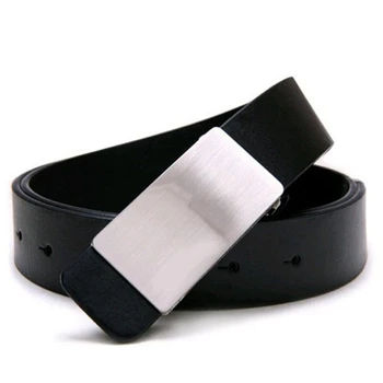 

NEW-Mens Adjustable Faux Leather Alloy Buckle Belt Black