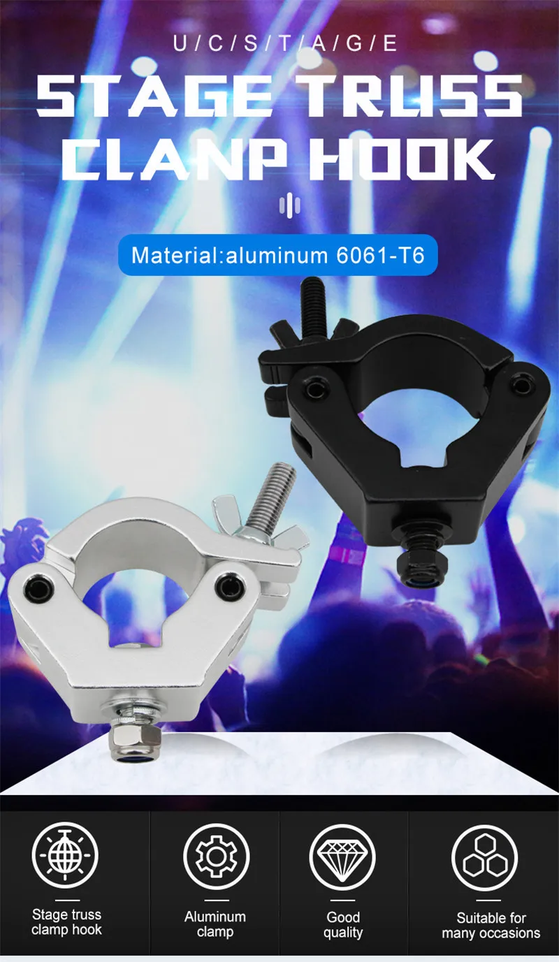 gancho braçadeira para 58-61mm luz e truss acessórios de fase