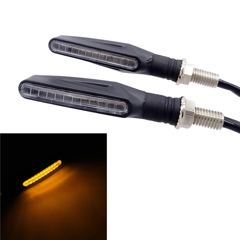 

1 Pair 12 LED Motorcycle Turn Signal Lights Flowing Water Blinker Flashing Indicator Tail Stop Light For Honda Harley kawasaki