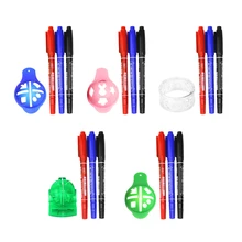 Портативный держатель мяча для гольфа маркер линии рисования выравнивание ящик для инструментов трафарет аксессуары для гольфа с тремя цветные ручки для гольфера