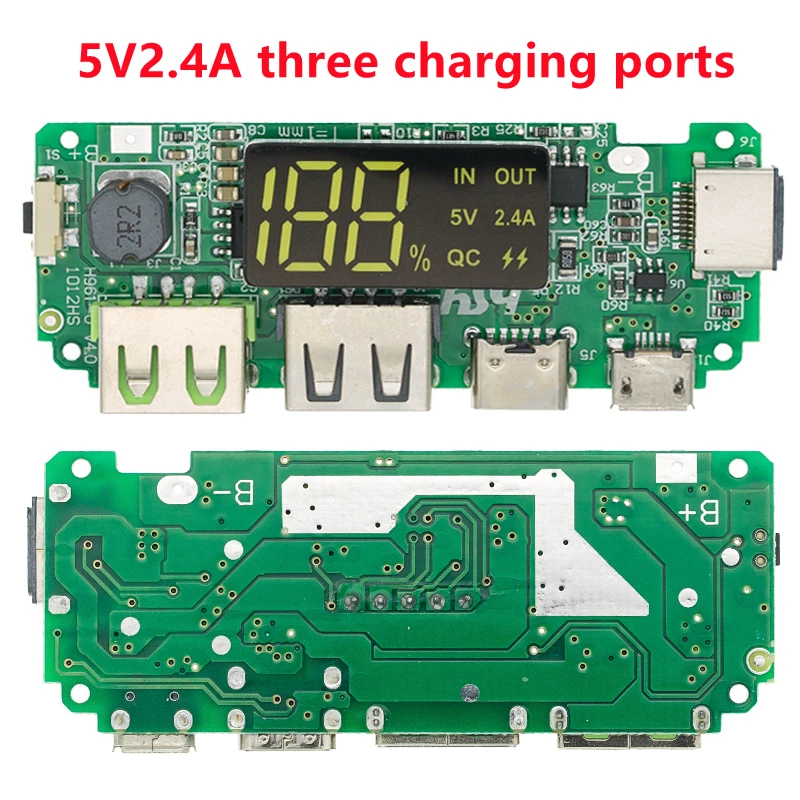 Led Dual Usb 5v 2.4a Micro/type-c Usb Mobile Power Bank 18650 Charging  Module Lithium Battery Charger Board Circuit Protection - Integrated  Circuits - AliExpress