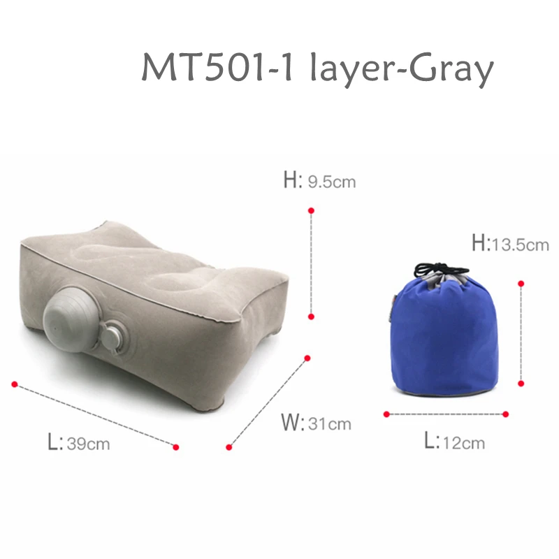 MT501-1 layer-Gray Надувная портативная подушка для путешествий, для ног, для детей, для автомобиля, самолета, полета, поезда, для сна, для кровати, для ног, для офиса, для шеи, для стола, подушки - Цвет: MT501-1 layer-Gray