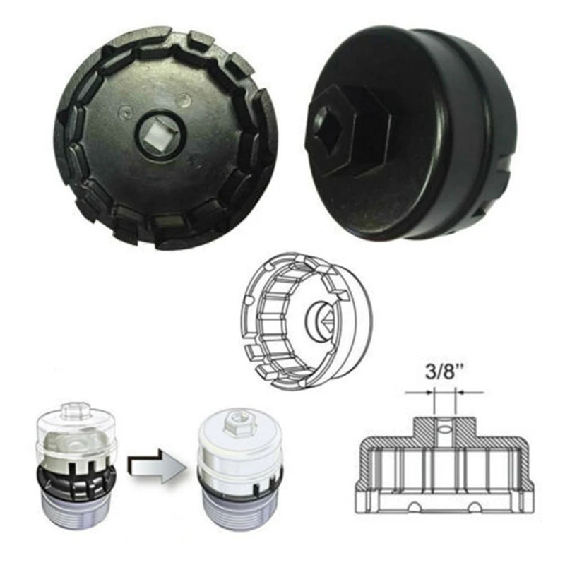 

M02-3-6 Oil Filter Cap Wrench Socket Remover Tool Wrench 3/8 Square Drive Socket Remover Tool for Toyota Lexus