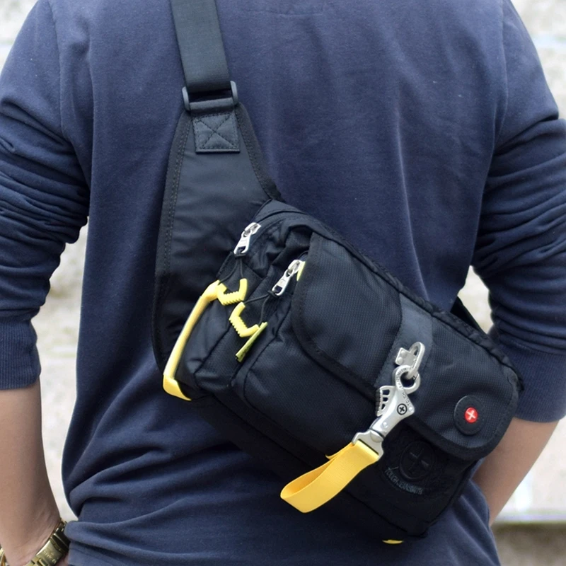 Корея Multipocket сумка Пеший Туризм Груди Кроссбоди городской модная Уличная обувь; обувь с длинным ремешком через плечо 10-дюймового планшетного нейлоновая сумка
