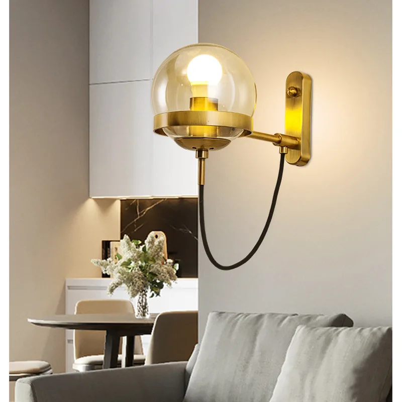 

Nordic Postmodern Wall Lamp Contracted Sitting Room The Bedroom Of Corridor Corridor Glass Wall Lamp