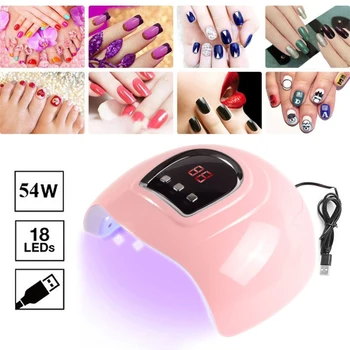

54W UV Lamp LED Nail Lamp Nail Dryer For All Gels Polish Sun Light Infrared Sensing 30/60/90s Timer Suitable for Nail Art