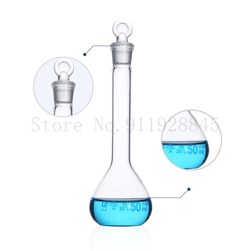 2pcs/lot 1-2000mL Clear Lab Measuring Volumetric Flask Quantitative Shaker Pyknowmeter Laboratory Equipment