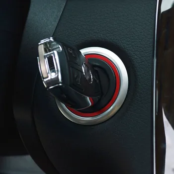 Aleación de aluminio roja o azul, botón de inicio de Llave A, círculo embellecedor 2016-2019 para Benz GLK GLA ML CLA GL A B C E Class, estilismo para coche