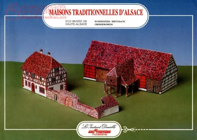 Alsace Residential Building 3D Paper Model DIY Manual 1