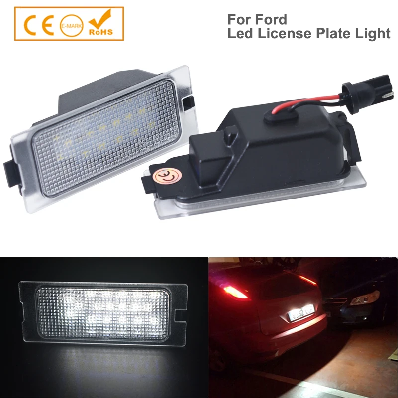 

2x LED License Plate Lights For Ford Edge 07-14 Escape 08-12 Mercury Mariner 08-11 Number License Plate Lamps Car Accessories