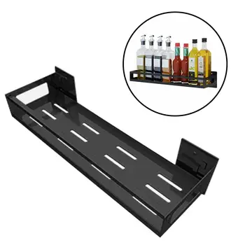 

Kitchen Shelf Stainless Steel Spice Rack Shelves Seasoning Storage Rack Wall Mounted Flavouring Holder Kitchen Organizer Rack