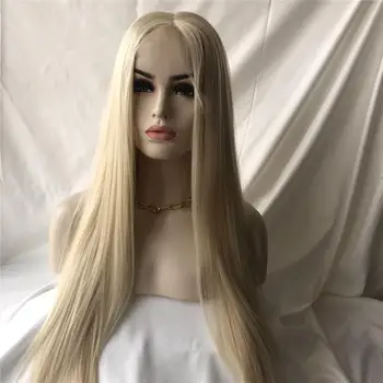

13x6 Blonde Lace Front Synthetic Wig For Women Baby Hair Heat Resistant Fiber Synthetic Lace Front Wig