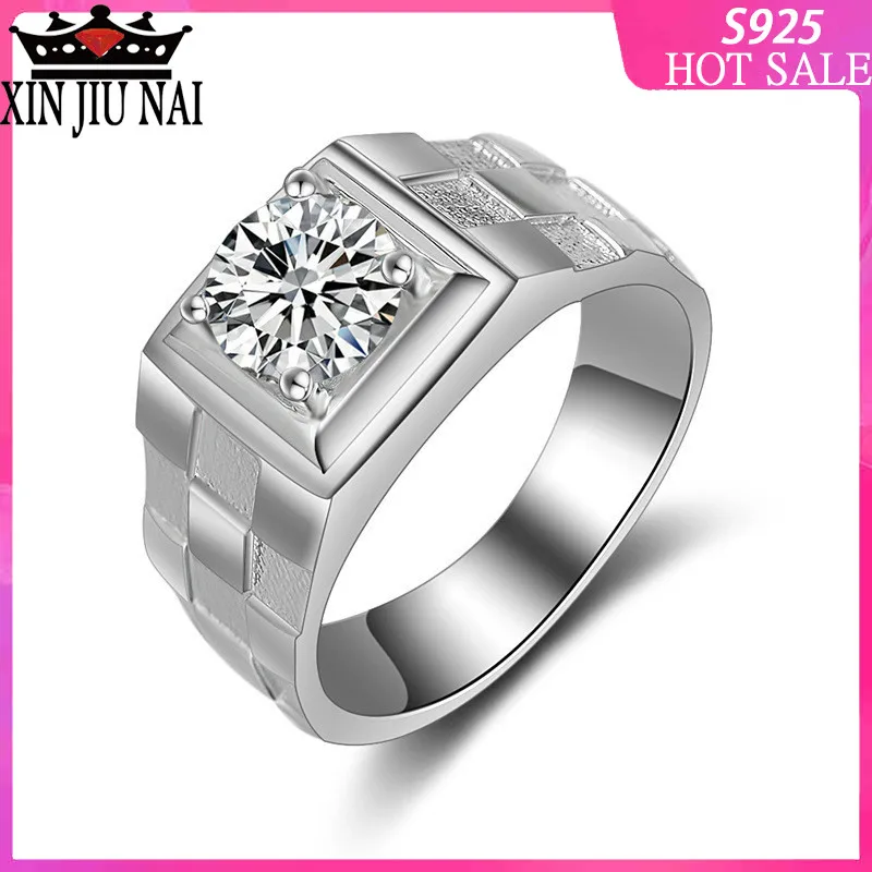 

Big Men's Ring Boss Platinum-plated Ring with Diamond Zircon Business Grinding Three-dimensional Broad Edition Men's Ring
