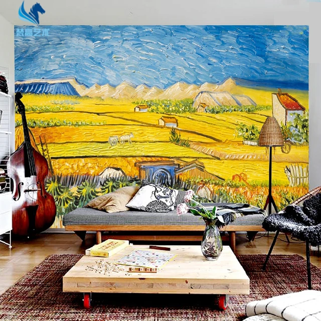 Van Gogh Wall Poster , Peel and Stick Gogh Art Work Wall Mural , Art Deco  Wallpaper , Oil Paint Van Gogh Mural 