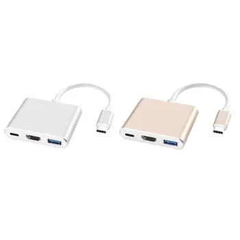 

Hot Sale USB Hubs Multi-function HW-TC34 Type-C to HDMI USB PD Charging 3 in 1 Adapter Converter Docking Station