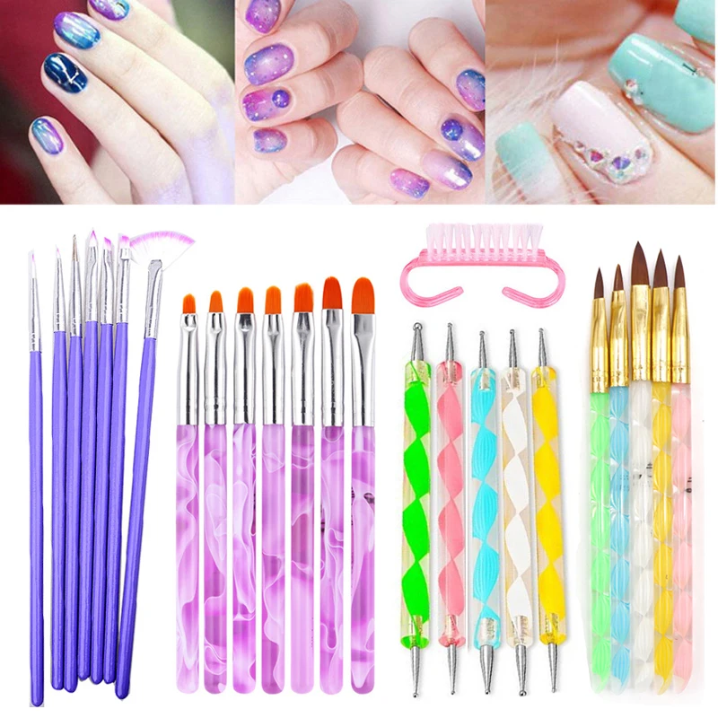 

Nail Brush for Manicure Painting Polish Nail Brushes Dotting Pen Gradient Rhinestone Picking Pen Clean Brush Nail Art Tools