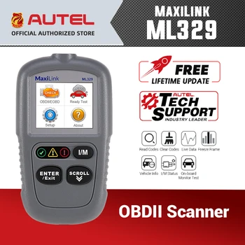 

AUTEL MaxiLink ML329 Auto Code Reader OBD2 Scanner Read Clear DTC AutoVIN OBDII Car Diagnostic Tool Autoscanner PK Autel AL319