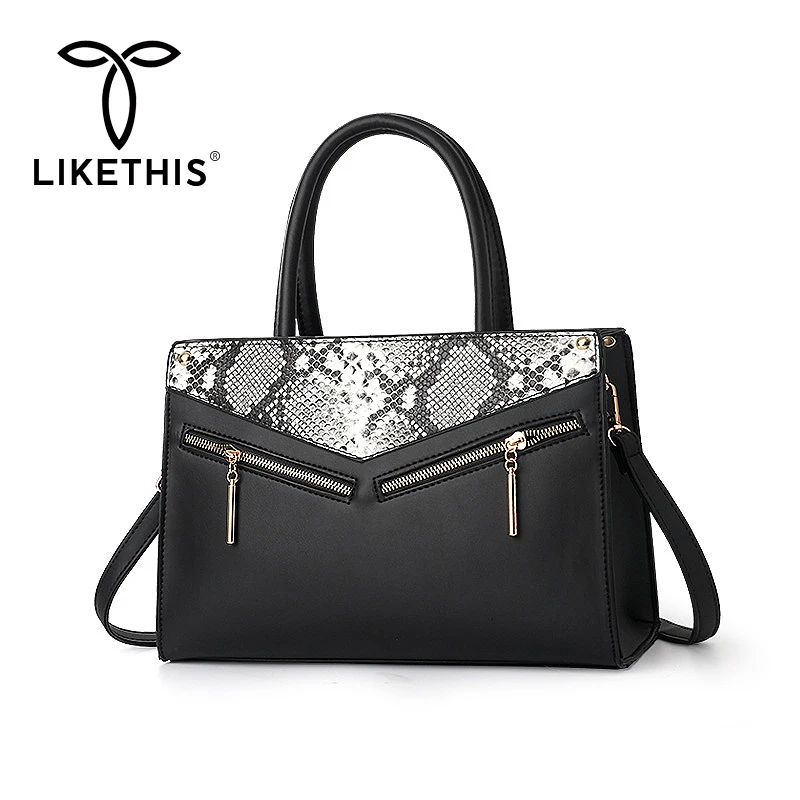 

LIKETHIS Women Bag Fashion Messenger Bags High Quality Shoulder Messenger Bag Clutch Female Designer Snake Skin Element Handbag