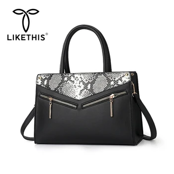 

LIKETHIS Women Bag Fashion Messenger Bags High Quality Shoulder Messenger Bag Clutch Female Designer Snake Skin Element Handbag