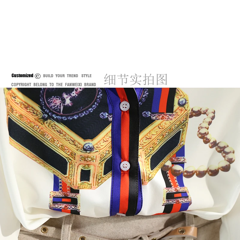 2022 Spring New Retro Print Blouse Women Lapel Shirt Woman Long Sleeve Shirt Tops Office Ladies All-match Blouuse Blusas Femme