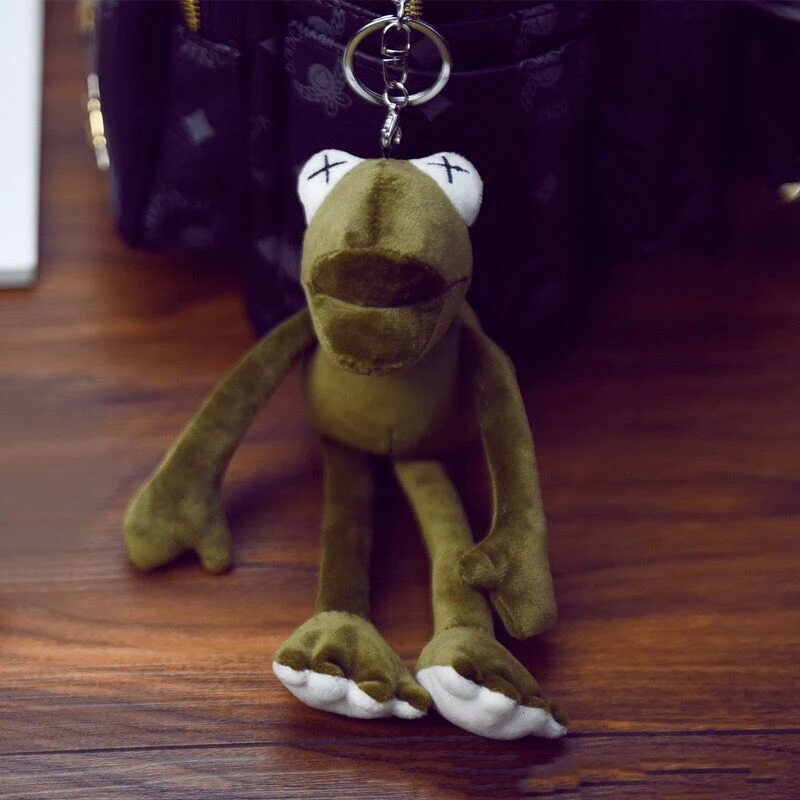 

FXM cute green long leg frog plush key ring creative cartoon mobile phone bag plush pendant plush cartoon toy doll