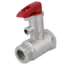 Красный рычаг блокировки серебристый металлический предохранительный клапан 0.7Mpa для электрического водонагревателя