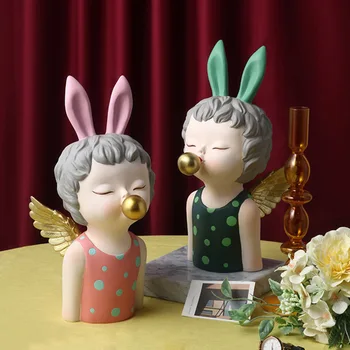 

Bubble Girl Modern Crafts Young Girl Figurines Resin Art Wedding Birthday Gift Home Decoration Ornaments Fairy Table Top décor