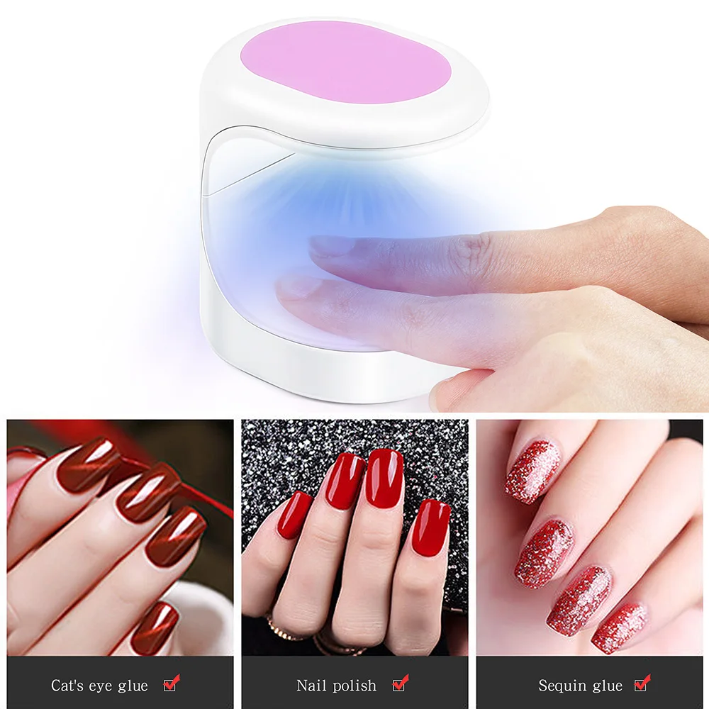 Lampada per unghie da 16 W Lampada UV LED per unghie Mini asciugatrice portatile per unghie con cavo USB Asciugatrice per smalto in gel Regalo per uso domestico e da viaggio_voghion.com