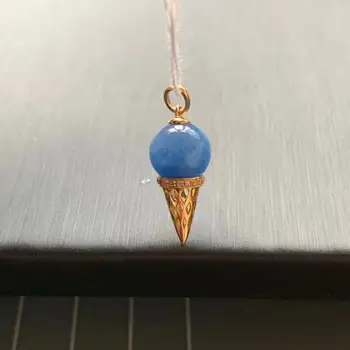 

J010419 Fine Jewelry 18K Gold AU750 100% Natural Blue Sugilite Gemstones Pendants for Women Necklace