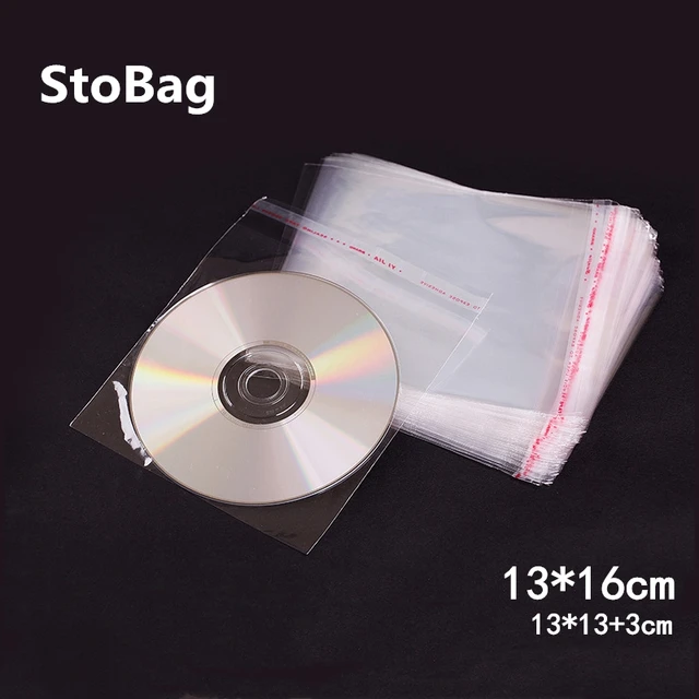StoBag – sacs en plastique pour enregistrement CD 13*16cm, 200 pièces,  support de disque, sac d'emballage Cellophane transparent auto-adhésif -  AliExpress