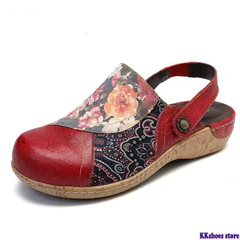 

Comfortable Flats Bloom Flowers Splicing Retro Pattern Stitching Slip On Flats Shoes Ladies Shoes Women Elegant 2020