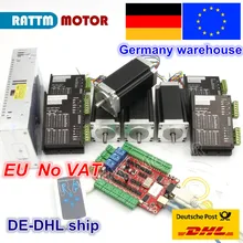 DE free VAT 4 Axis USBCNC Controller kit Nema23 Stepper Motor 425oz-in 112mm,3A Dual Shaft & 2740C Driver& 400W 36V power supply free ship from germany act motor 1pc nema23 stepper motor 23hs2442 single shaft 4 lead 425oz in 112mm 4 2a 8mm diameter bipolar