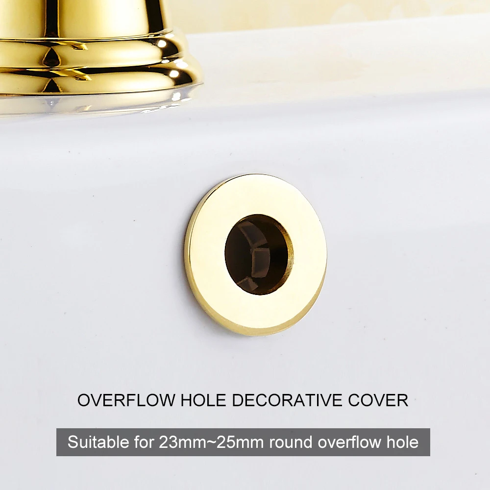 Bathroom Parts Basin faucet Sink Overflow Cover Brass Six-foot Ring Bathroom Product Basin Tidy Insert Replacement MLF19