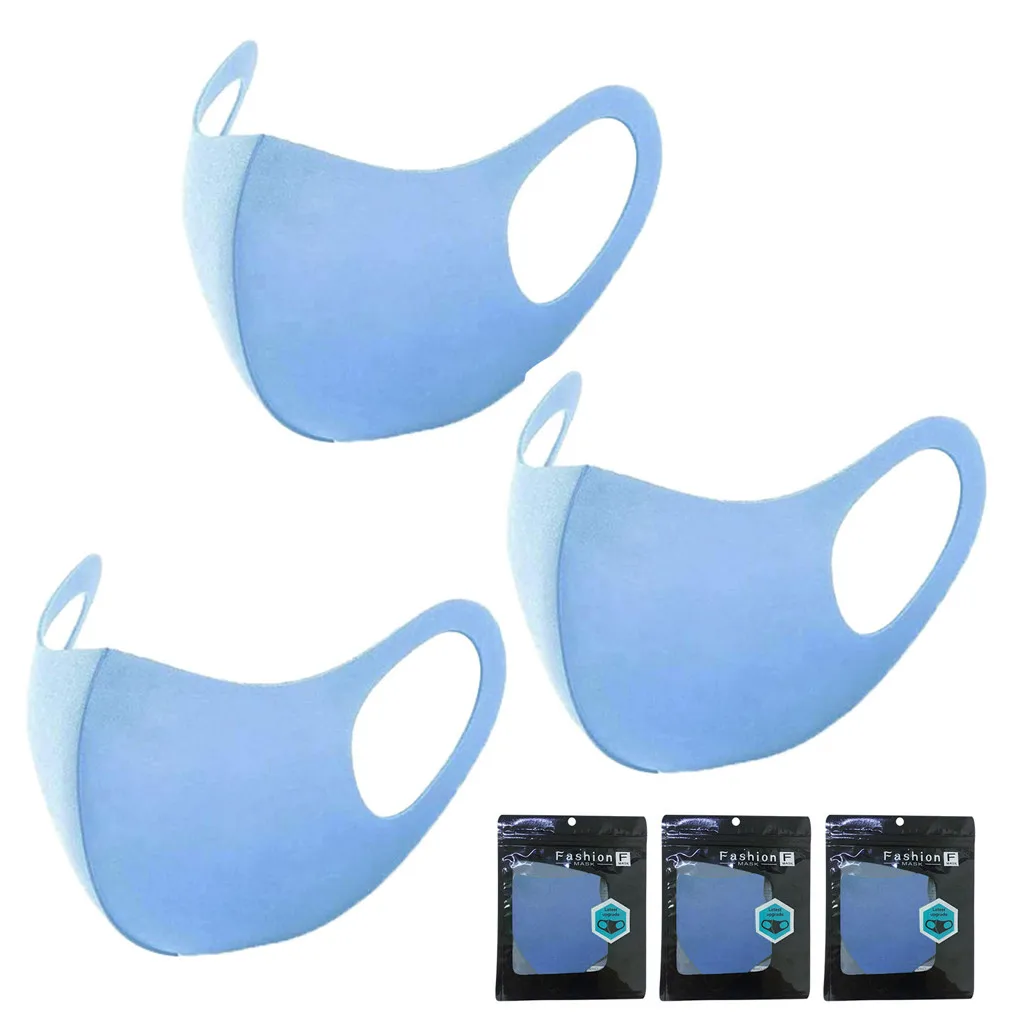 3 Layer Health Cycling Anti-Dust Cotton Mouth Face Mask Respirator Men Women 3PC black face mask Mascarillas Mouth caps washable