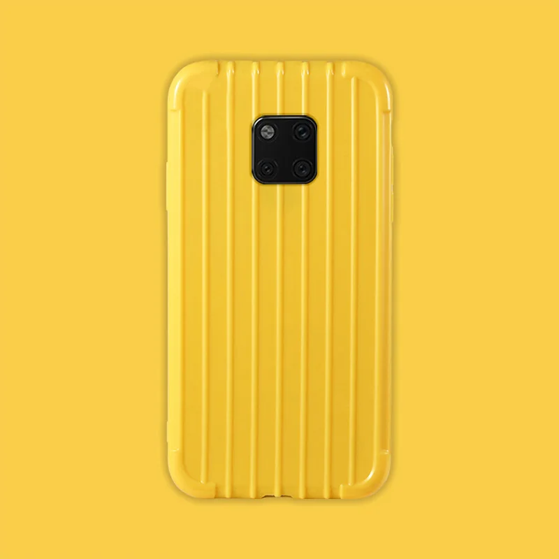 yellow Роскошный багажный чехол для huawei mate 20 pro, Модный милый чехол для костюма, чехол для багажника из ТПУ, силиконовая задняя крышка для huawei mate 20 pro Coque - Цвет: yellow