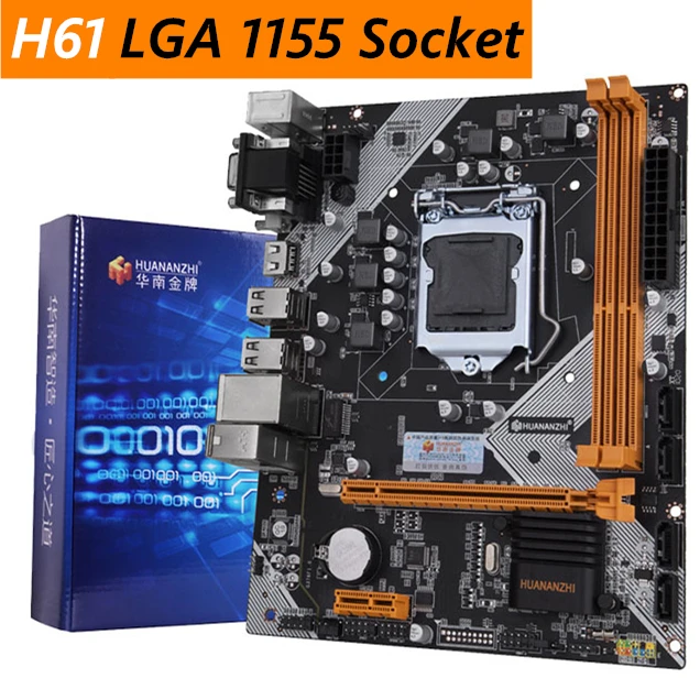 Материнская плата Huananzhi H61 разъем LGA 1155 для intel I3 I5 I7 ЦП Xeon DDR3 ОЗУ компьютера mianboard