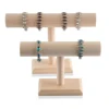 Portable Hard Wooden Bracelet Chain T-Bar Rack Jewelry Display Stand for Bangle Watch Necklace Home Organization Holder Showcase ► Photo 1/5