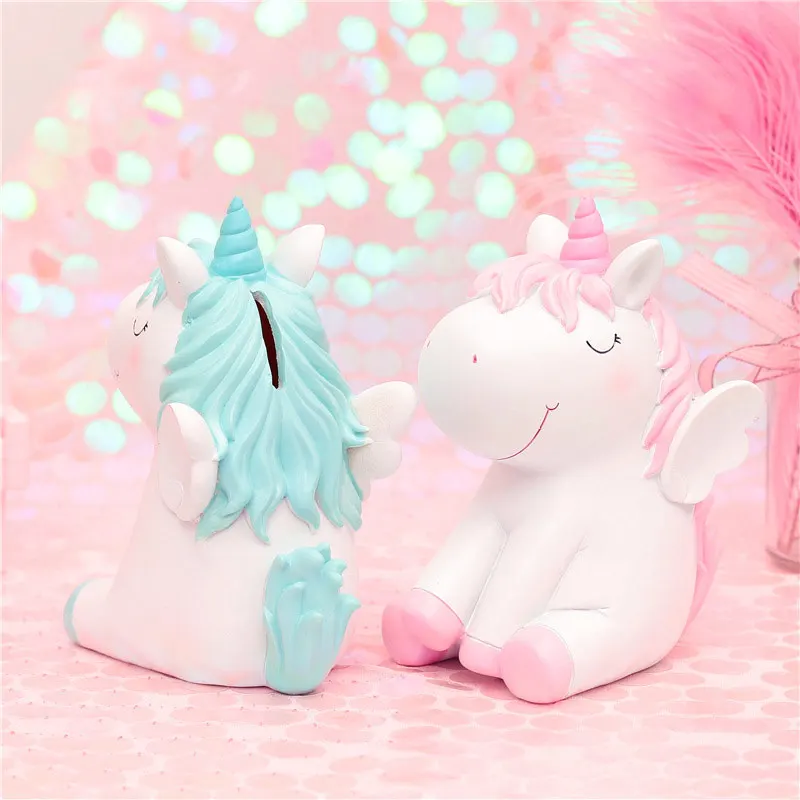 Creative Design Wedding Gift Resin Unicorn Piggy Bank Money Saving Box Gift For Kids tirelire licorne копилка единорог spardose