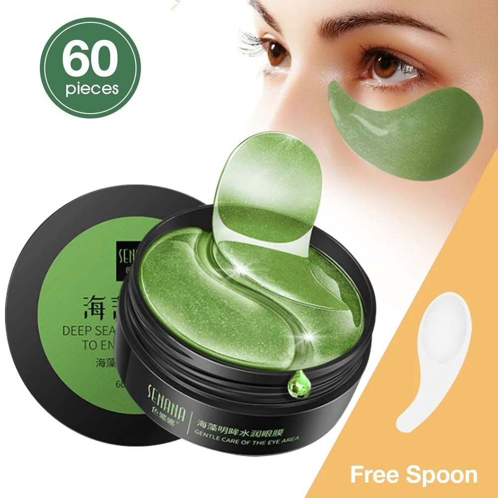 Seaweed Moisturizing Eye Mask Patch 60pcs=30pairs Crystal Collagen Eye Mask Anti Age Sleep Mask Dark Circles Remover Care Mask