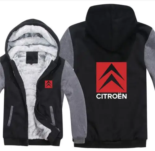 Citroen толстовки Мужская куртка зимняя высококачественная мужская повседневная шерстяная подкладка флис Citroen свитера с логотипами Толстовка - Цвет: 9