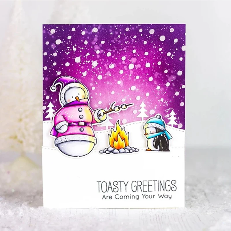 3D New Arrival Metal Cutting Craft Die and Scrapbooking For Paper Card Snowman Embossing Frames Merry Christmas Stamp Set