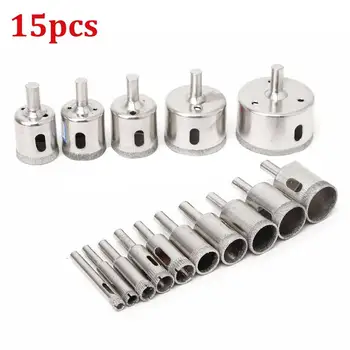 

15pcs Glass Drills Ceramic Drill Marble Drills Diamond Drilling Bits Hole Punchers Drilling Machines