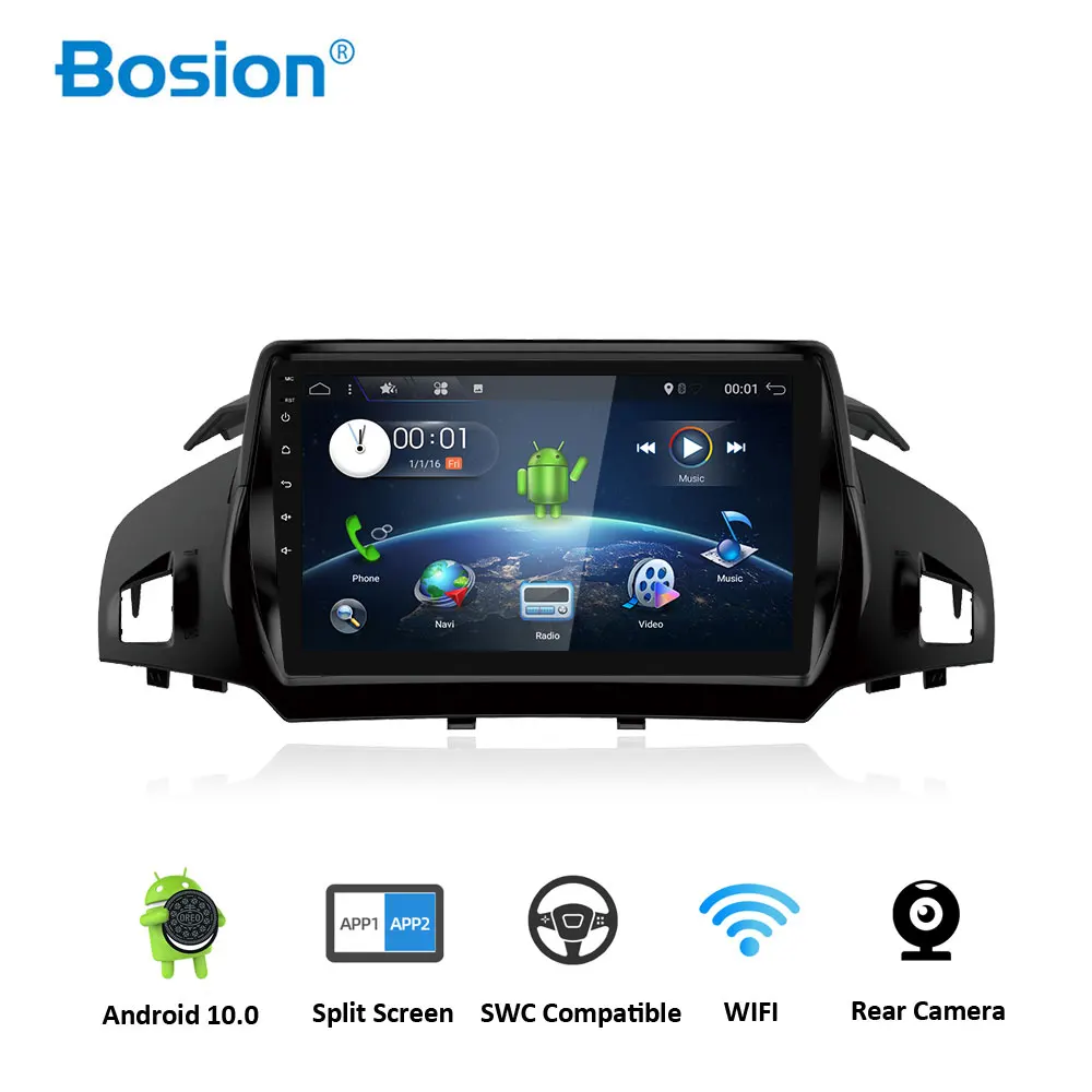Bosion 9 дюймов Android 10 автомобильный DVD GPS плеер для Ford Kuga 2013 2017 Радио стерео головное