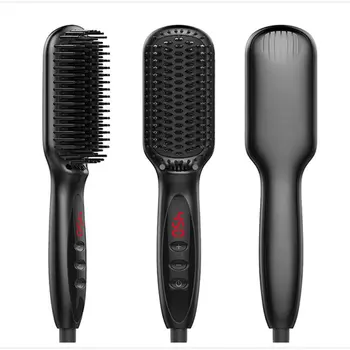 

Men Quick Beard Straightener Electric Hair Straightening Brush Ceramic Comb Brush Anti-scald Comb Fast Heat Up
