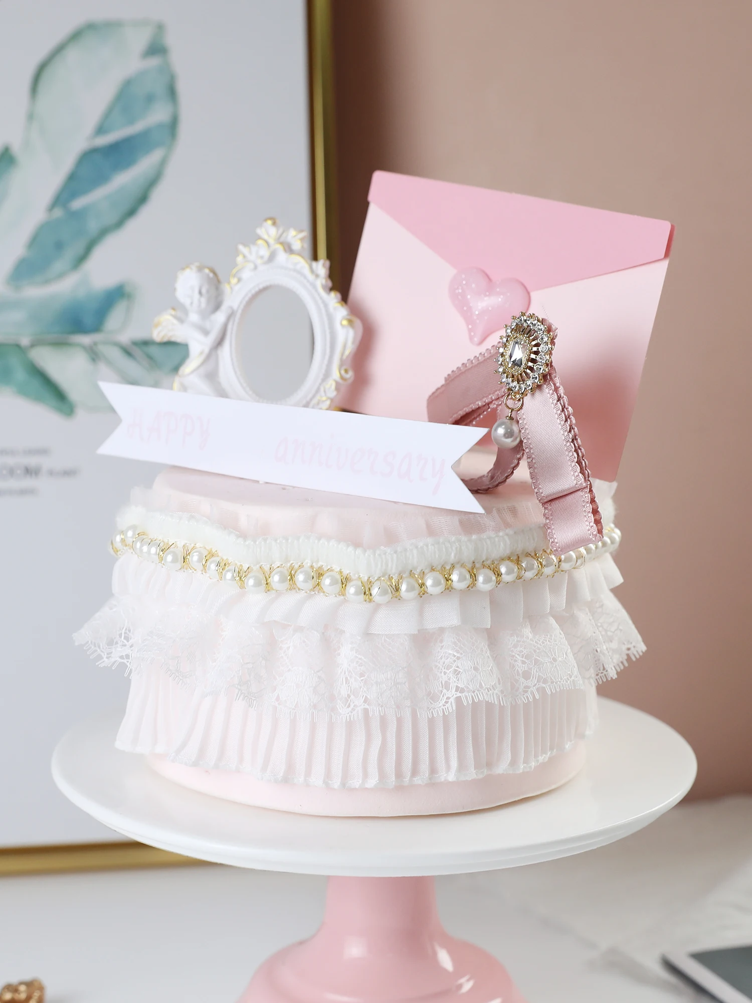 Cakelove Ensemble De Decoration De Gateau De Mariage Enveloppe Rose En Forme De Cœur Decoration Pour Fete Prenatale Ange Fournitures De Decoration Pour Gateaux Cadeaux D Amour Aliexpress