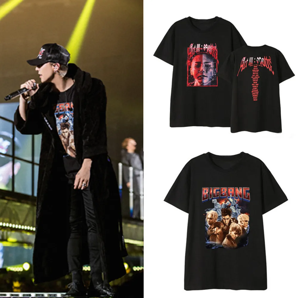 BIGBANG Kpop GD футболка g-dragon Hop с коротким рукавом летняя одежда harajuku мужские и женские