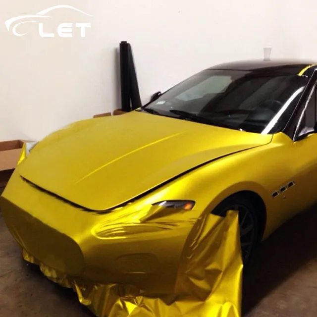 Car Styling Matt Gold Chrome Vinyl Film Car Wraps Sticker Color Changing Car Foil Auto Accessories Car Decal Car Stickers Aliexpress